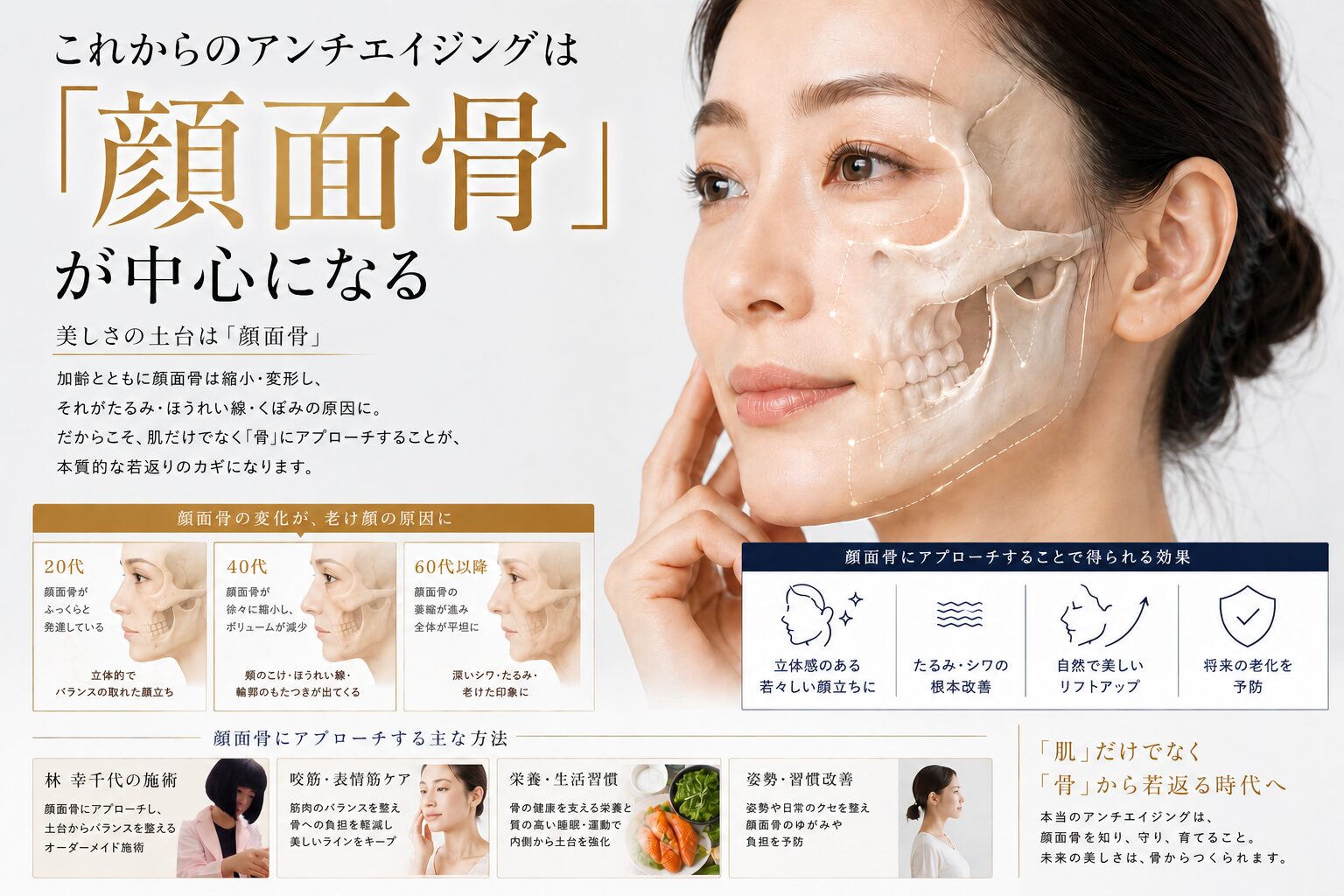 アンチエイジングは顔面骨が中心になる_顔ドック