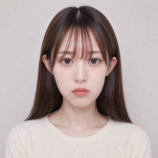 顔の歪みの少ない顔