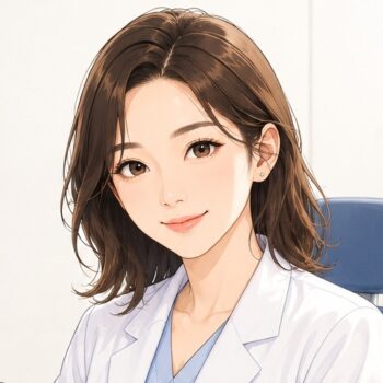 女医。「顔ドック®」の効果を実感する