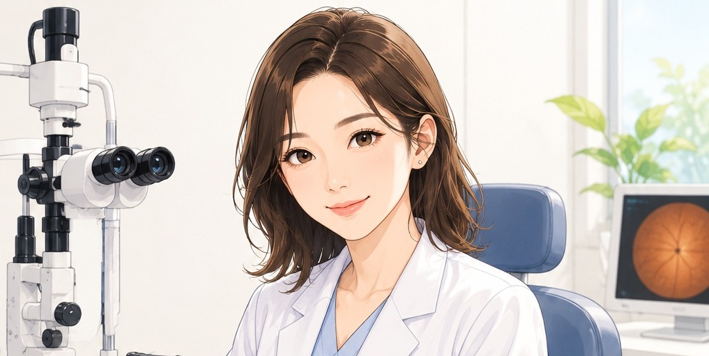 女医。「顔ドック®」の効果を実感する